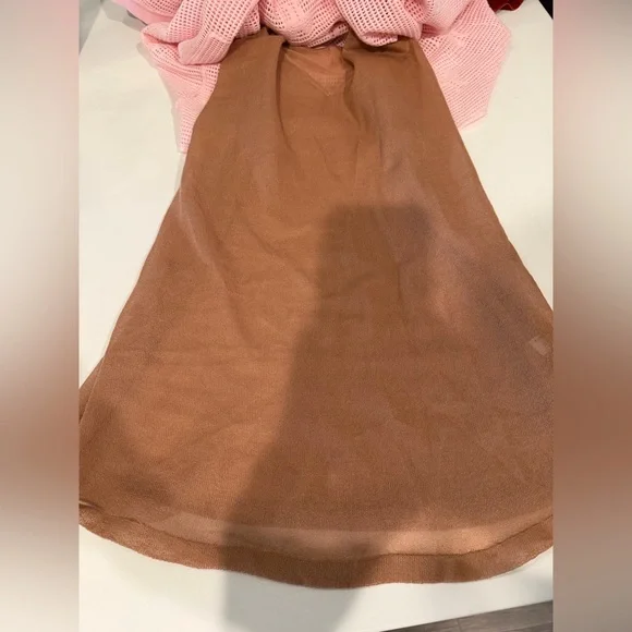 Self Portrait Pink Bow Crystal & Pearl Short-Sleeve Crochet Dress size Small - Picture 9 of 9